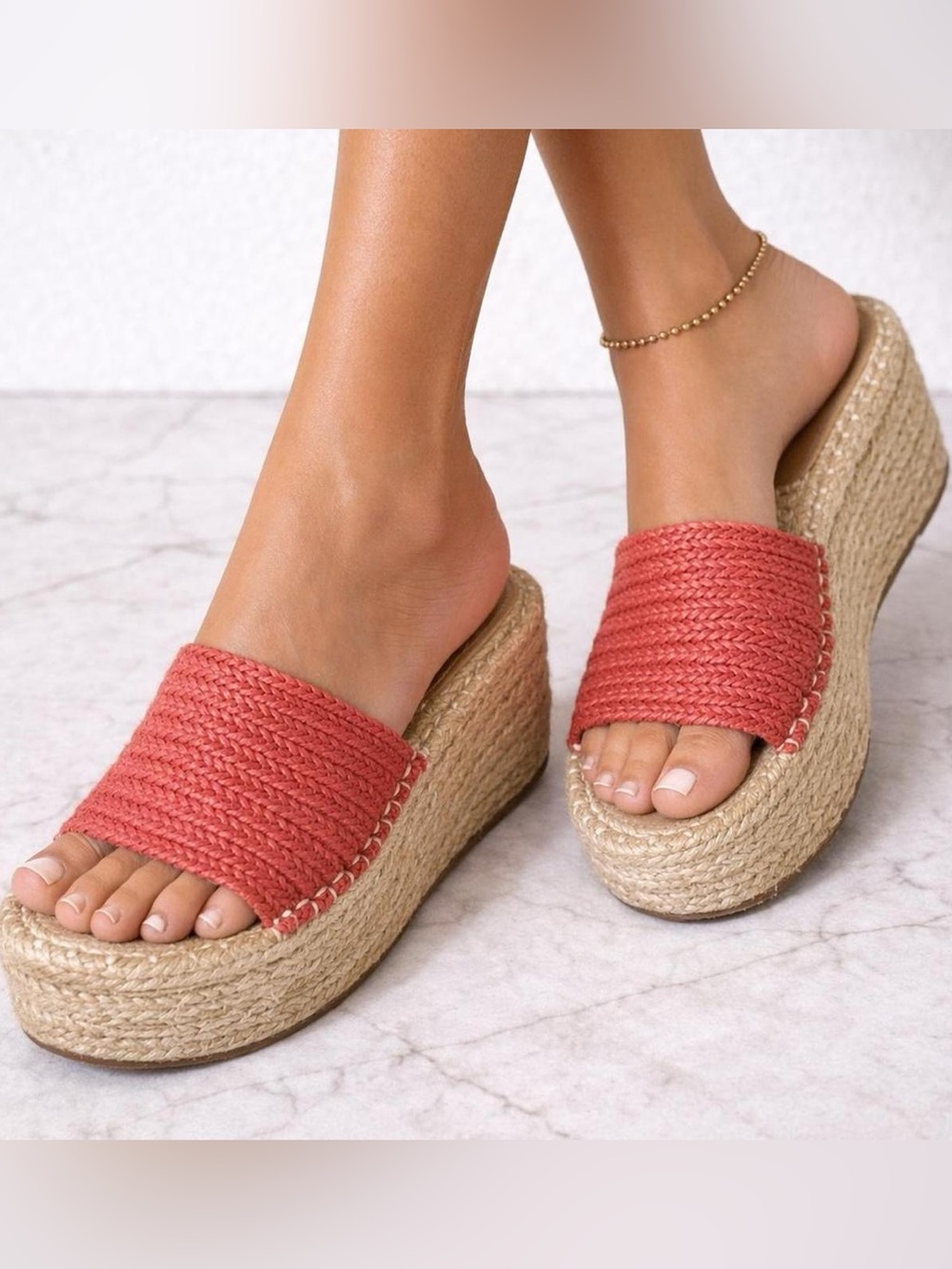 Women’s platform sandals Beast Fashion Pink Espadrille Sandals size 10 new